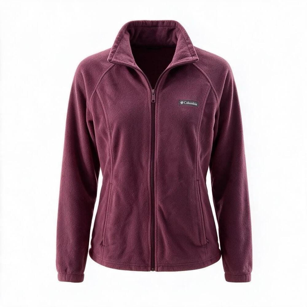 COLUMBIA Women's Benton Springs Full Zip Jacket Size L Plum Purple